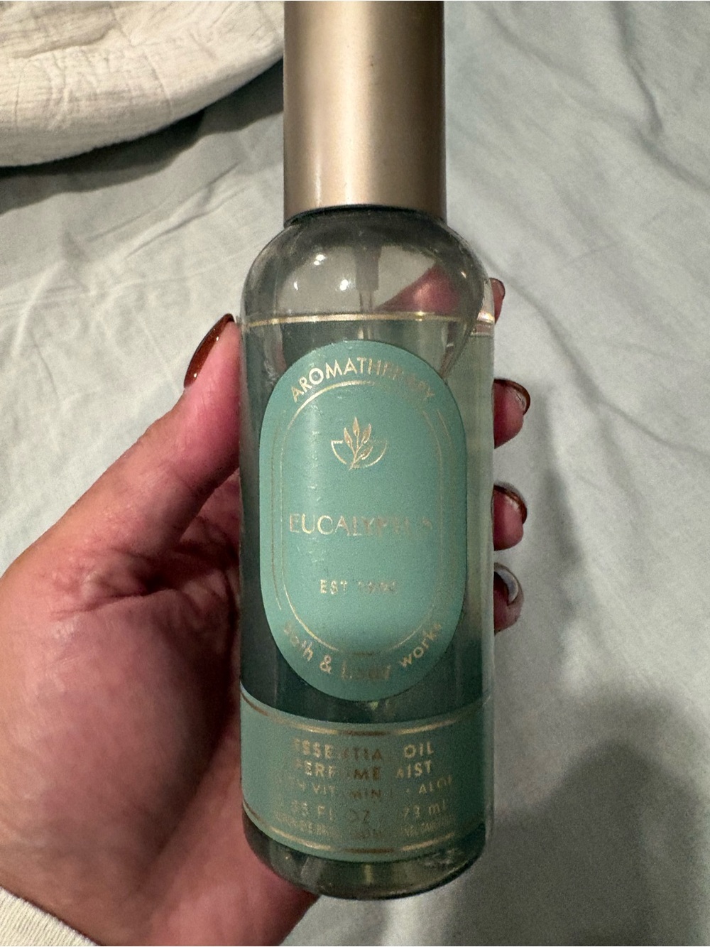 Bath & Body Works Aromatherapy Eucalyptus Body Oil - Teal and Gold